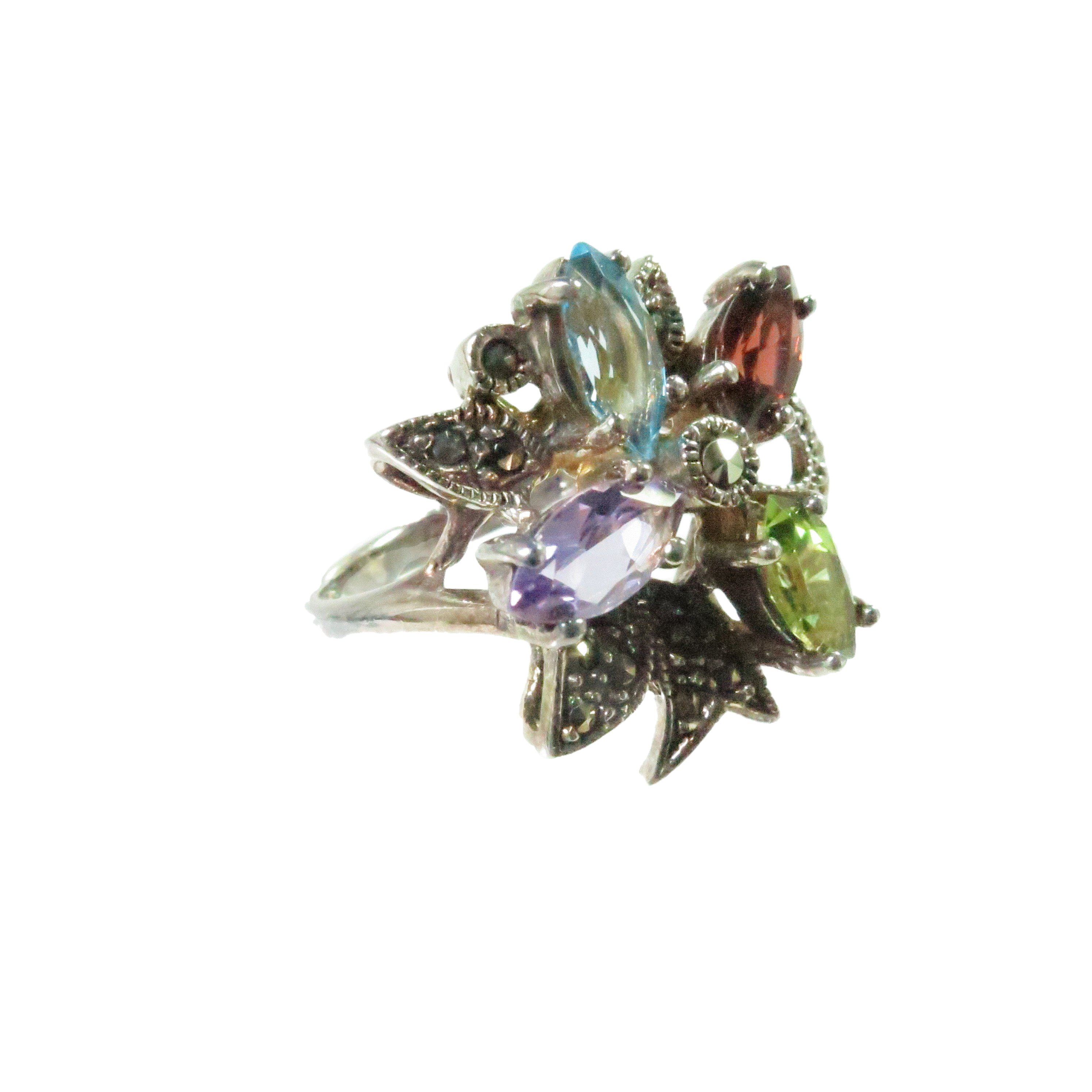 1960s Designer Semi-Precious Stones Ring~P77665498