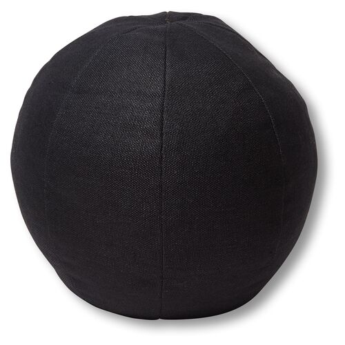 Emma 11x11 Ball Pillow, Black Linen~P77483493