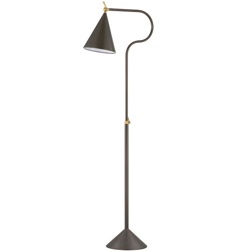 Rouen Floor Lamp, Aged Brass/True Bronze