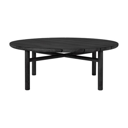 Quatro Outdoor Teak Coffee Table, Black