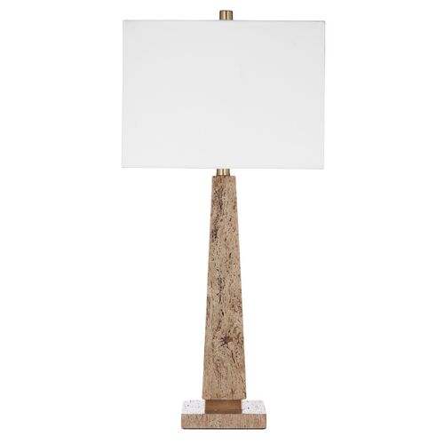 Grier Travertine Table Lamp, Yellow Cave Stone Grier Travertine Table Lamp, Yellow Cave Stone
