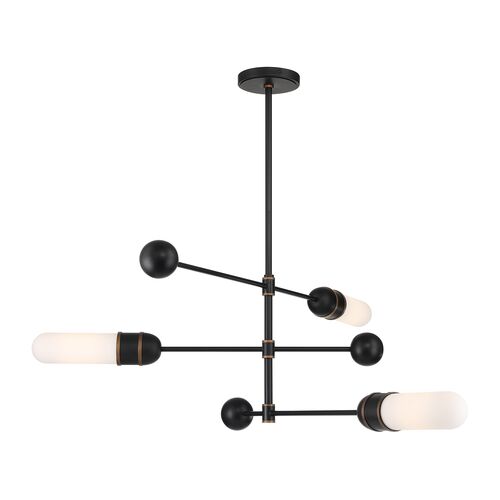 Brian Patrick Flynn Capsule 3-Light LED Chandelier, Matte Black/Textured Gold Brian Patrick Flynn Capsule 3-Light LED Chandelier, Matte Black/Textured Gold