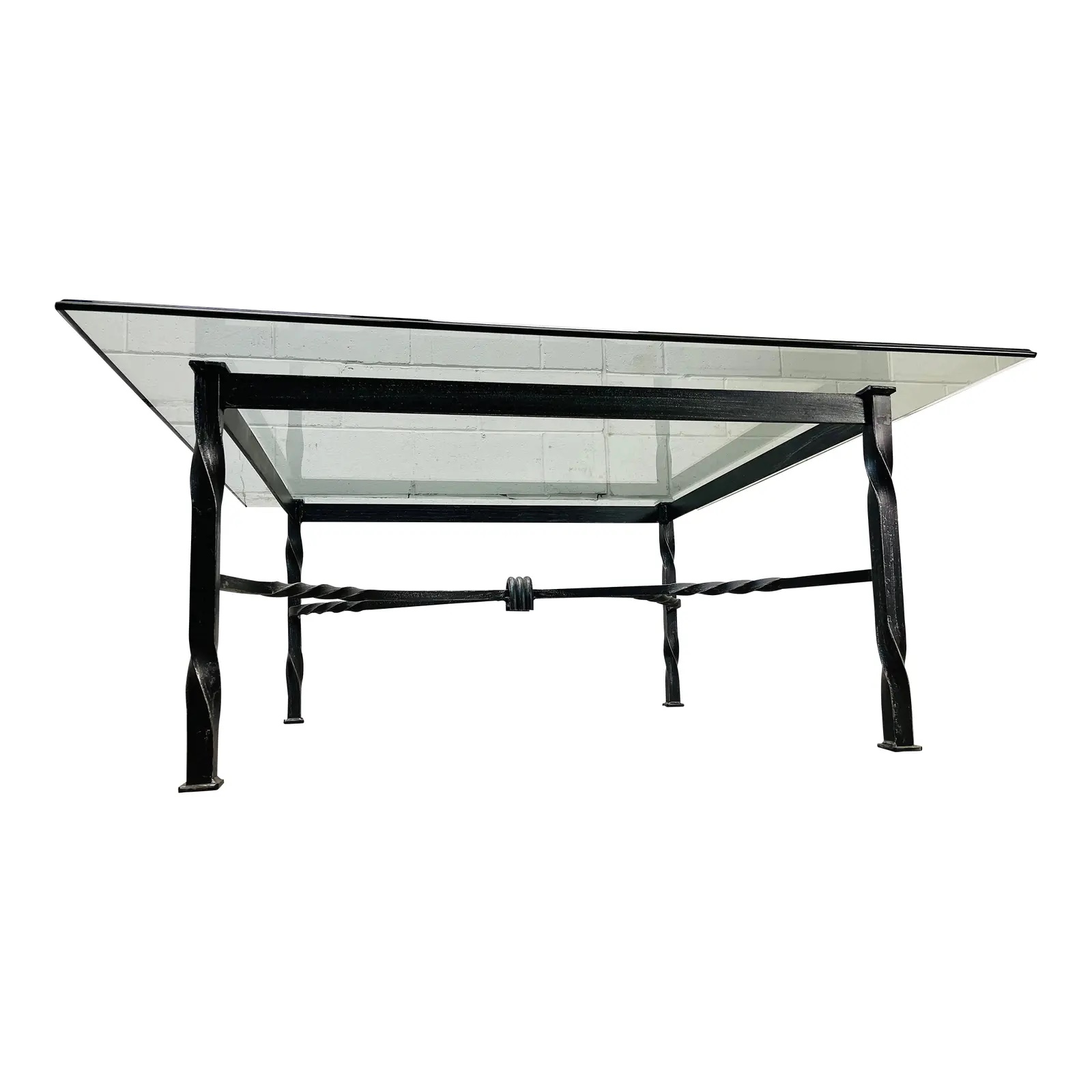 Iron Base & Glass Top Coffee Table~P77658882