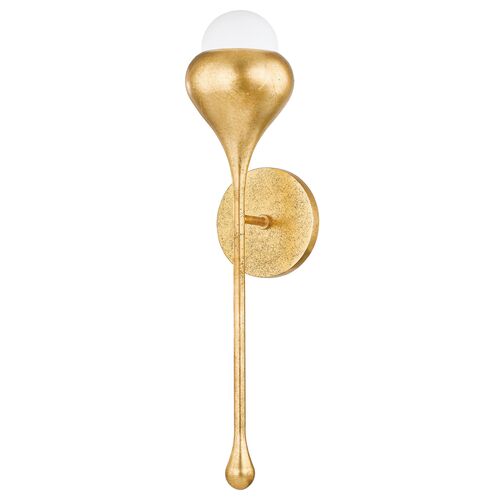 Delta 20" Wall Sconce, Vintage Gold Leaf Delta 20" Wall Sconce, Vintage Gold Leaf