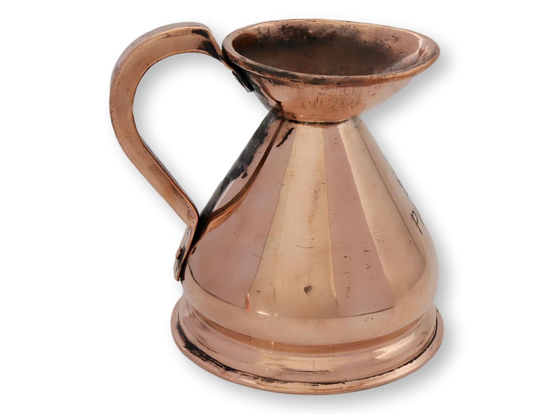 Antique English Copper 1/2 Pint Ale Jug~P77689759
