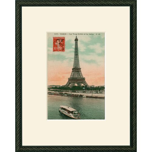 Paris Eiffel Tower Boat Art Print, 12" x 9.875"