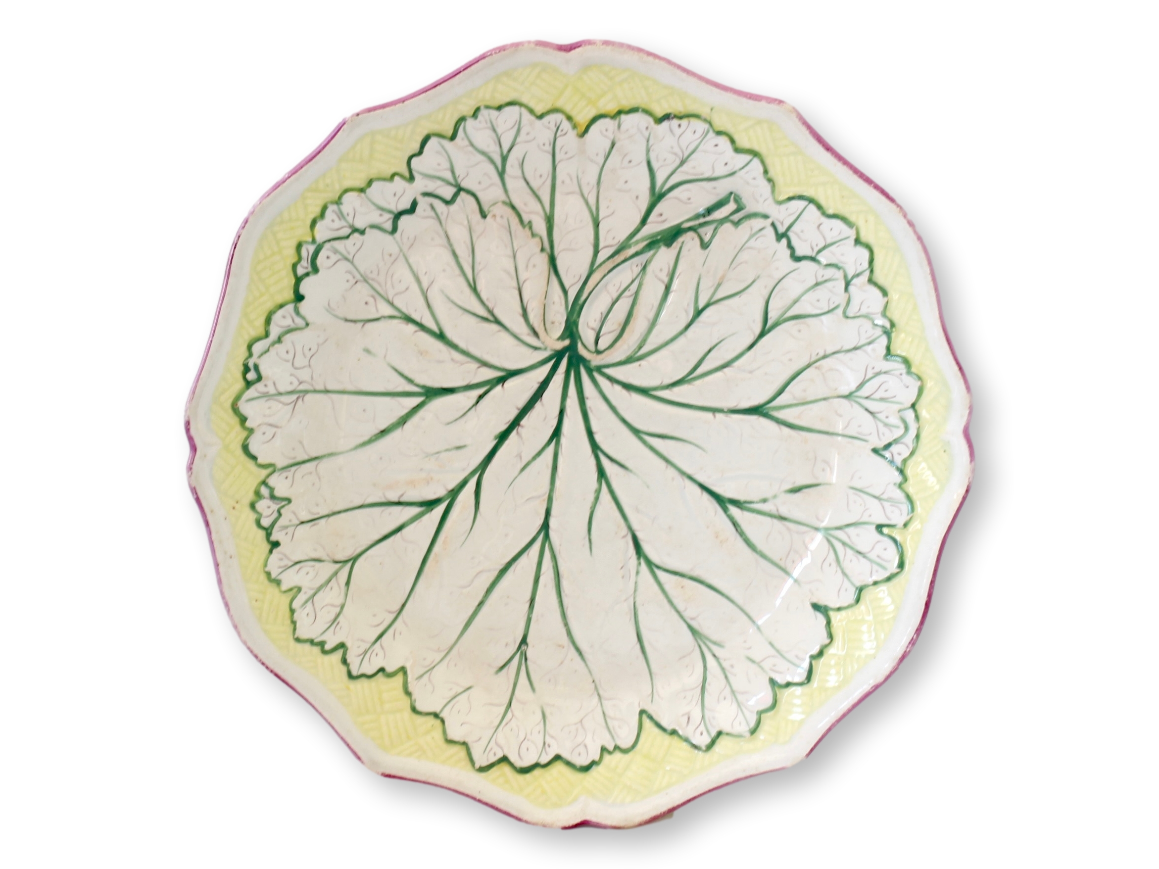 Antique French Bordeaux Creamware Plate~P77702097