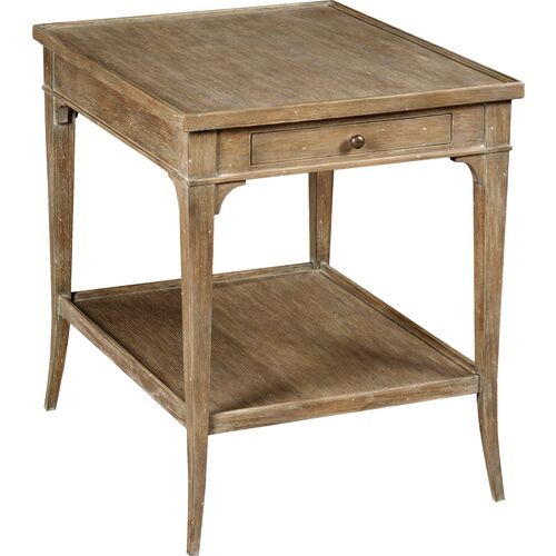 Aneesa Oak Lamp Side Table, Natural~P77654521