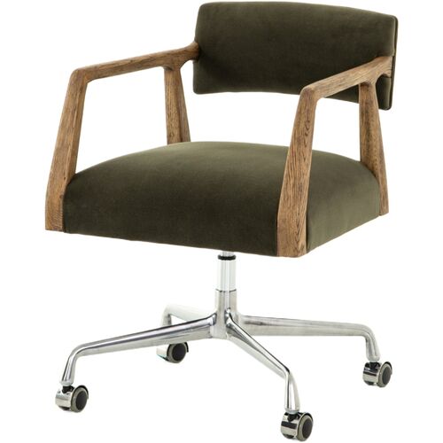 Gunnar Desk Chair, Modern Velvet Loden
