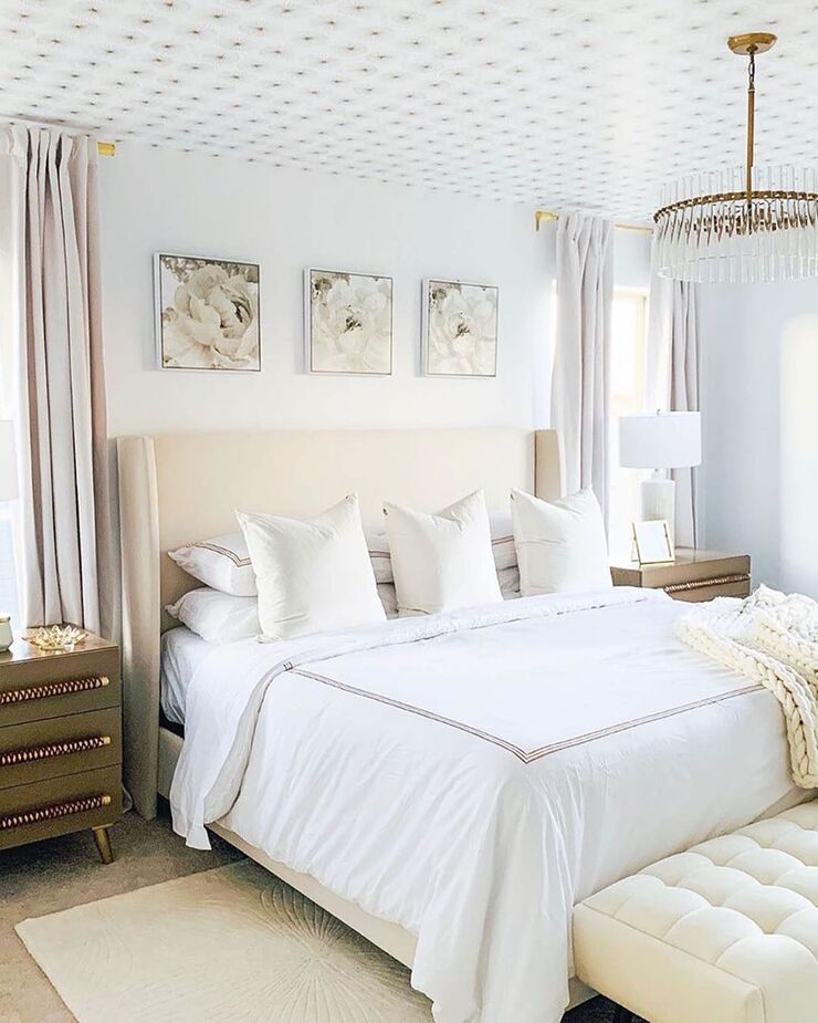 Not only is the Kelly Wingback Bed in Talc quietly chic, but its wings also help prevent the sunrise from disturbing your sleep. Photo and room by @decorelle.co.
