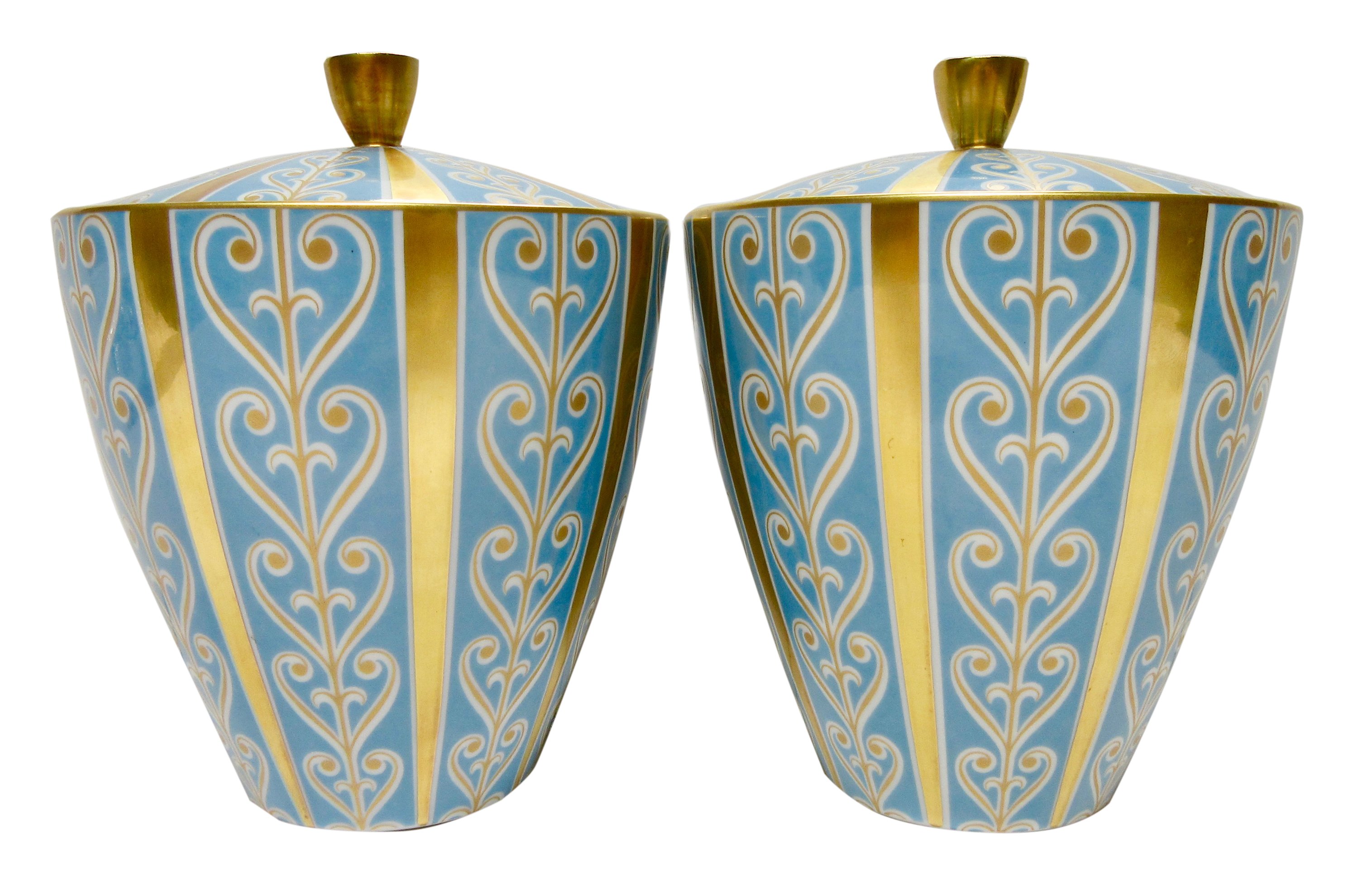 Art Deco Porcelain Canisters, Pair~P77596797