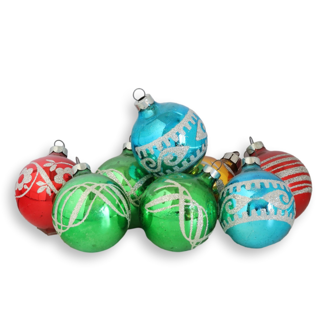 Midcenutry Mercury Glass Tree Ornaments~P77711952