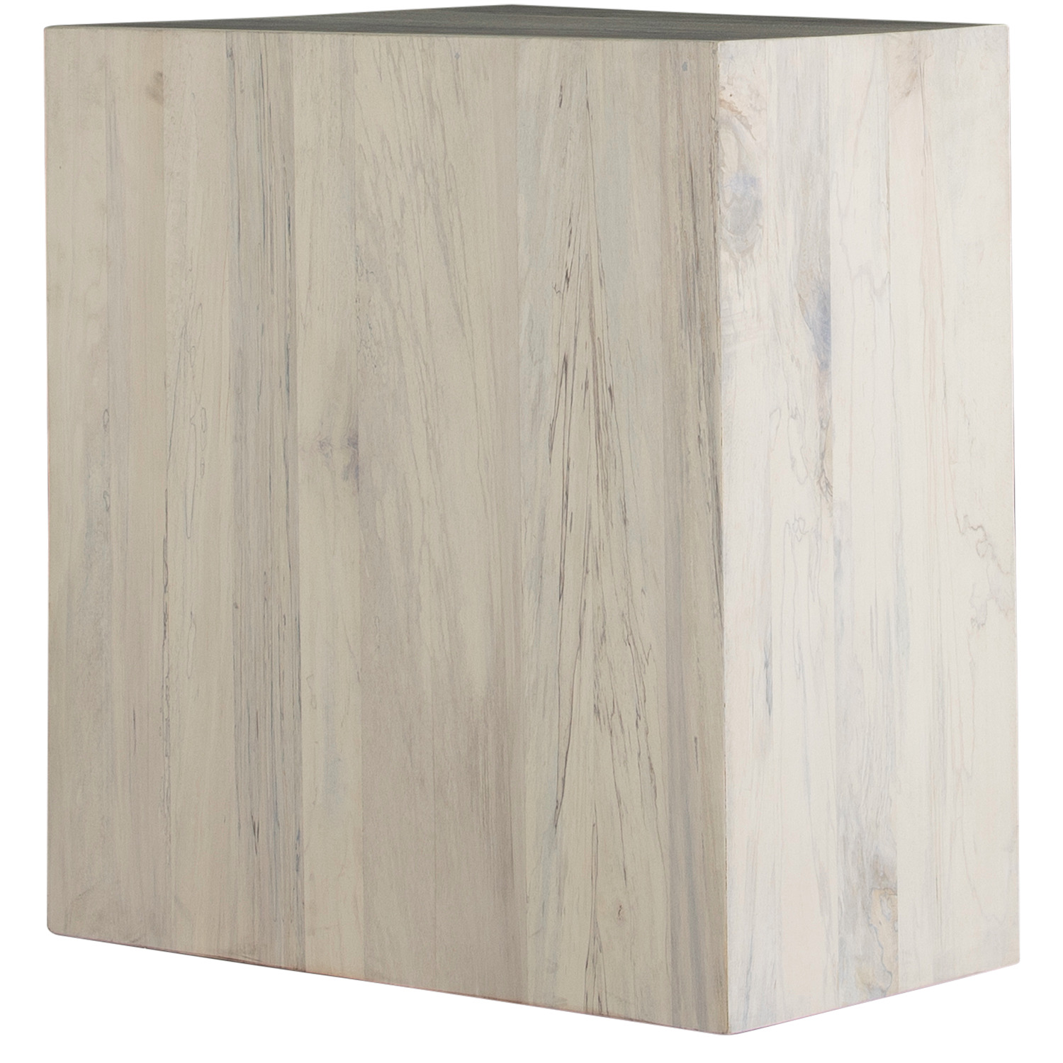 Alistair Rectangular Spalted Side Table, White
