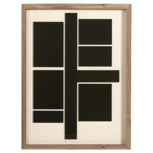 18" x 24" Intersect Artwork, Rustic Walnut Frame