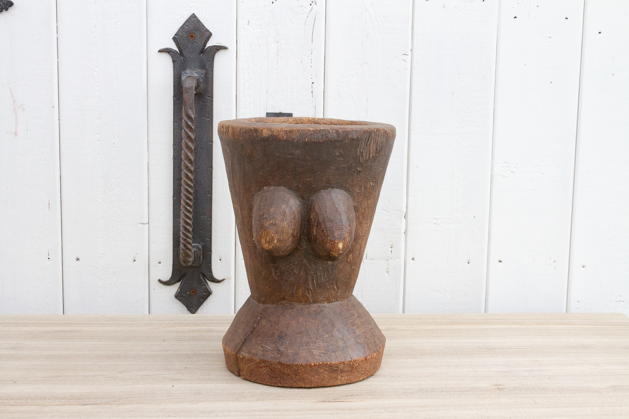 African Wooden Mortar & Pestle Set 