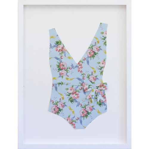 Dawn Wolfe, Blue Floral Wallpaper Bathing Suit~P77571834