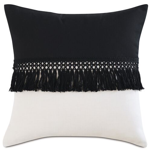 Mila 20x20 Outdoor Pillow, Black/Sand~P77578685