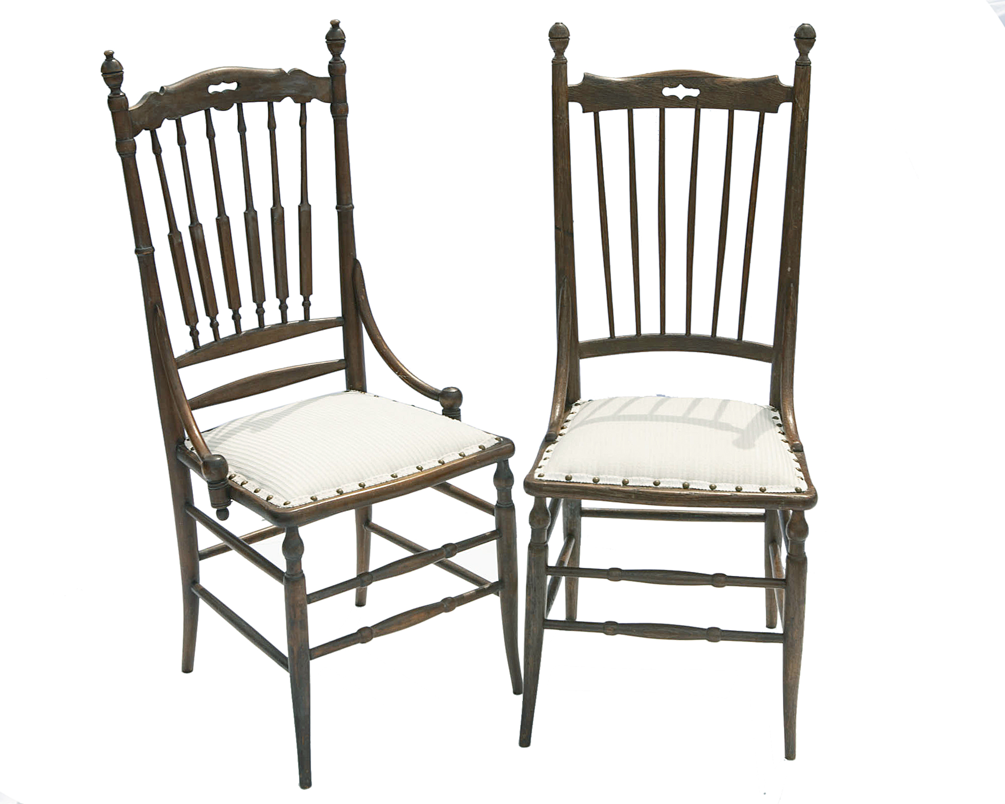 Antique Oak Side Chairs, Pair~P77653524