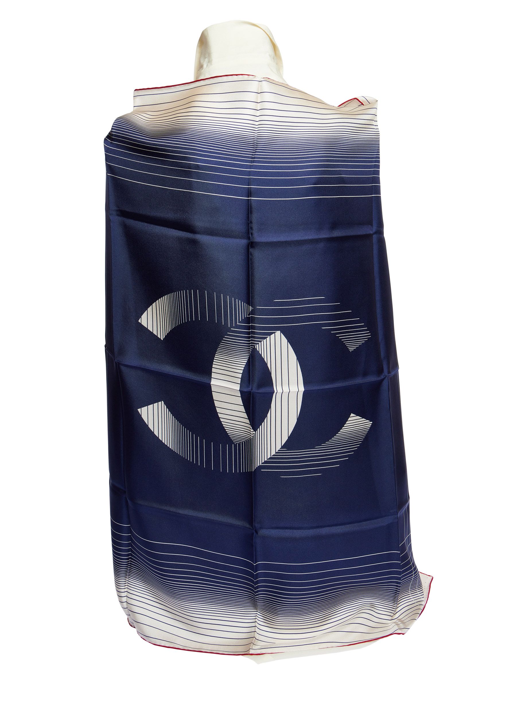 Chanel Blue Silk CC Logo Shawl~P77644637