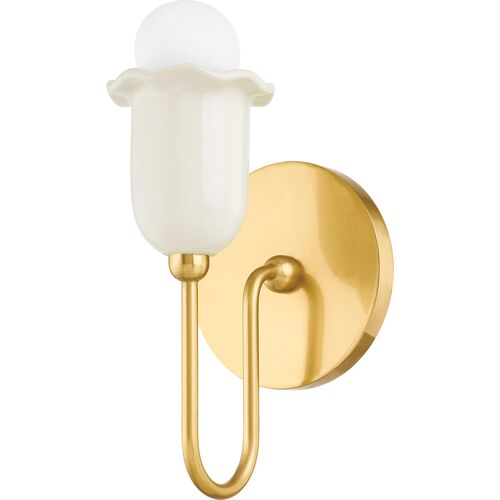 Trevina Wall Sconce, Cream/Aged Brass~P111126495