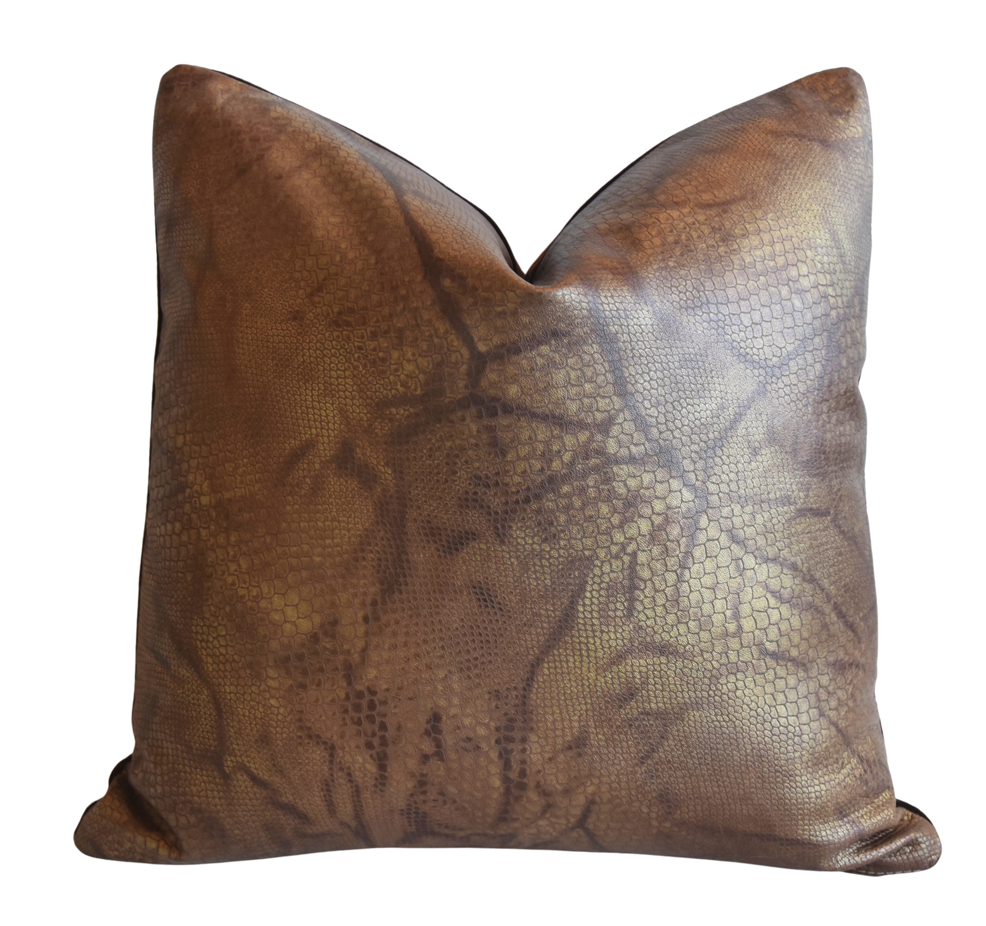 Leather Stamped Faux Snake Skin Pillow~P77686816