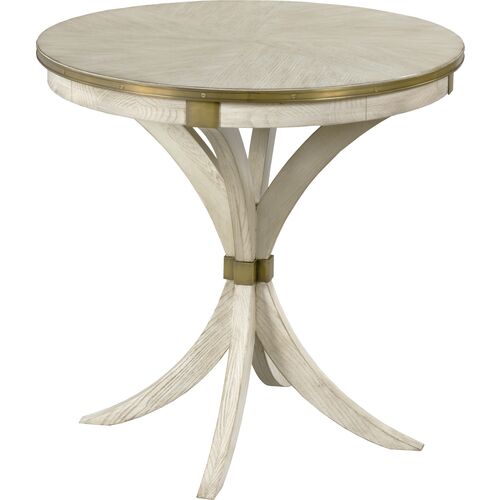 Adele Round Side Table, Ash/Brass~P77654520