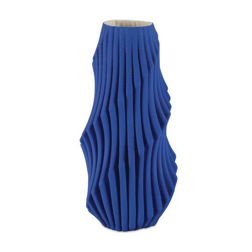 Pleat Vase, Cobalt Blue