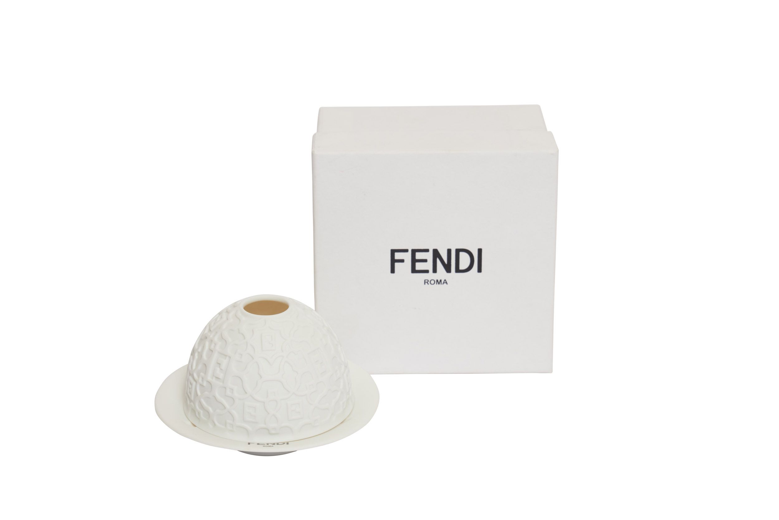 FENDI White Ceramic Candle Holder~P77644561