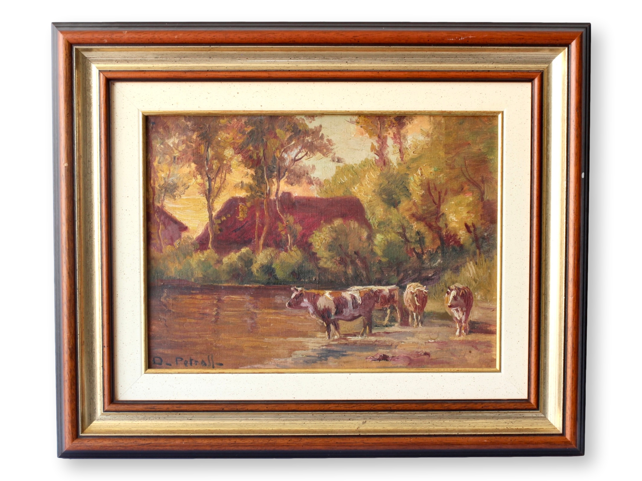 1931 Pastoral French Landscape w/ Cows~P77704808