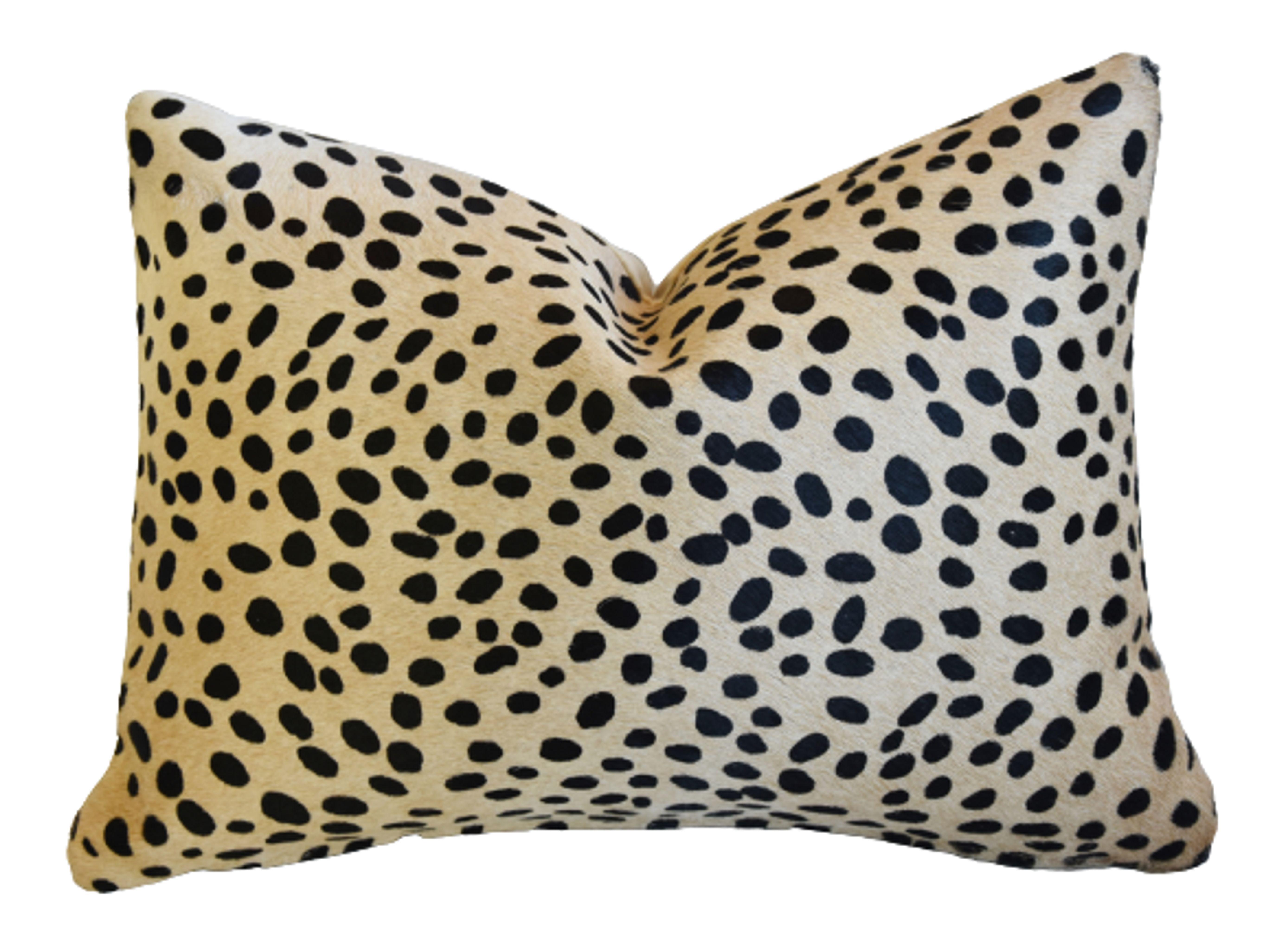 Cowhide Safari Cheetah Spot Pillow~P77684238