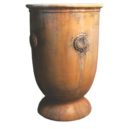 Vintage Looking Flower Pot 25" Lippie Fiberstone Planter Urn