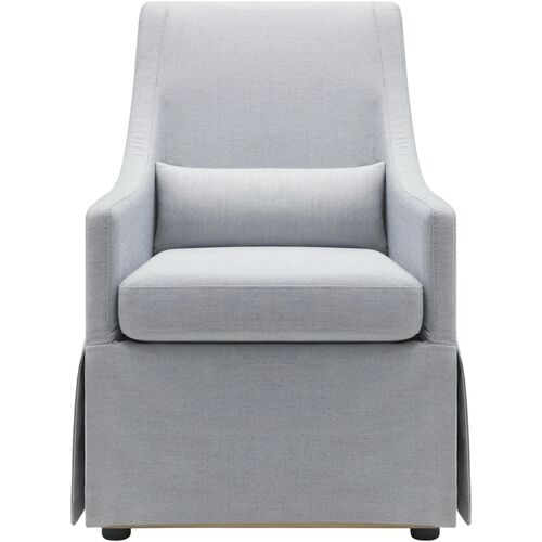 Katriel Linen Dining Arm Chair, Light Blue