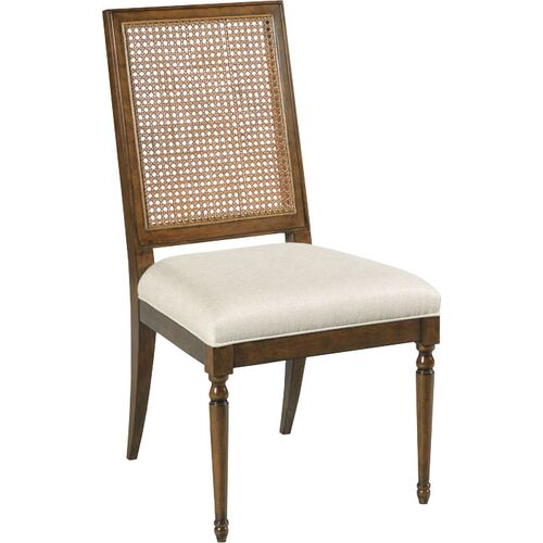 Mariana Cane Dining Chair, Brown/Natural Linen~P77654602