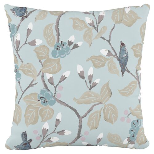 Laurel Floral Pillow, Soft Blue~P77626120