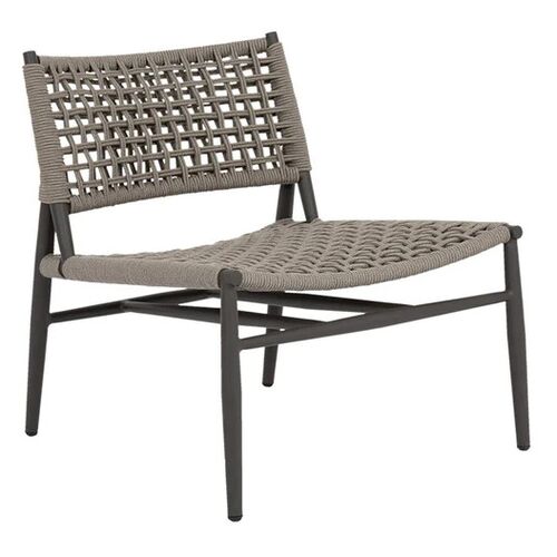 Arelith Outdoor Aluminum/Rope Cushionless Accent Chair, Graphite Arelith Outdoor Aluminum/Rope Cushionless Accent Chair, Graphite