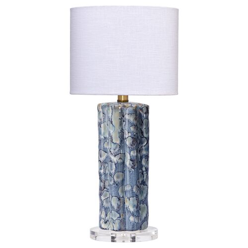 Flurry Ceramic Table Lamp, Blue