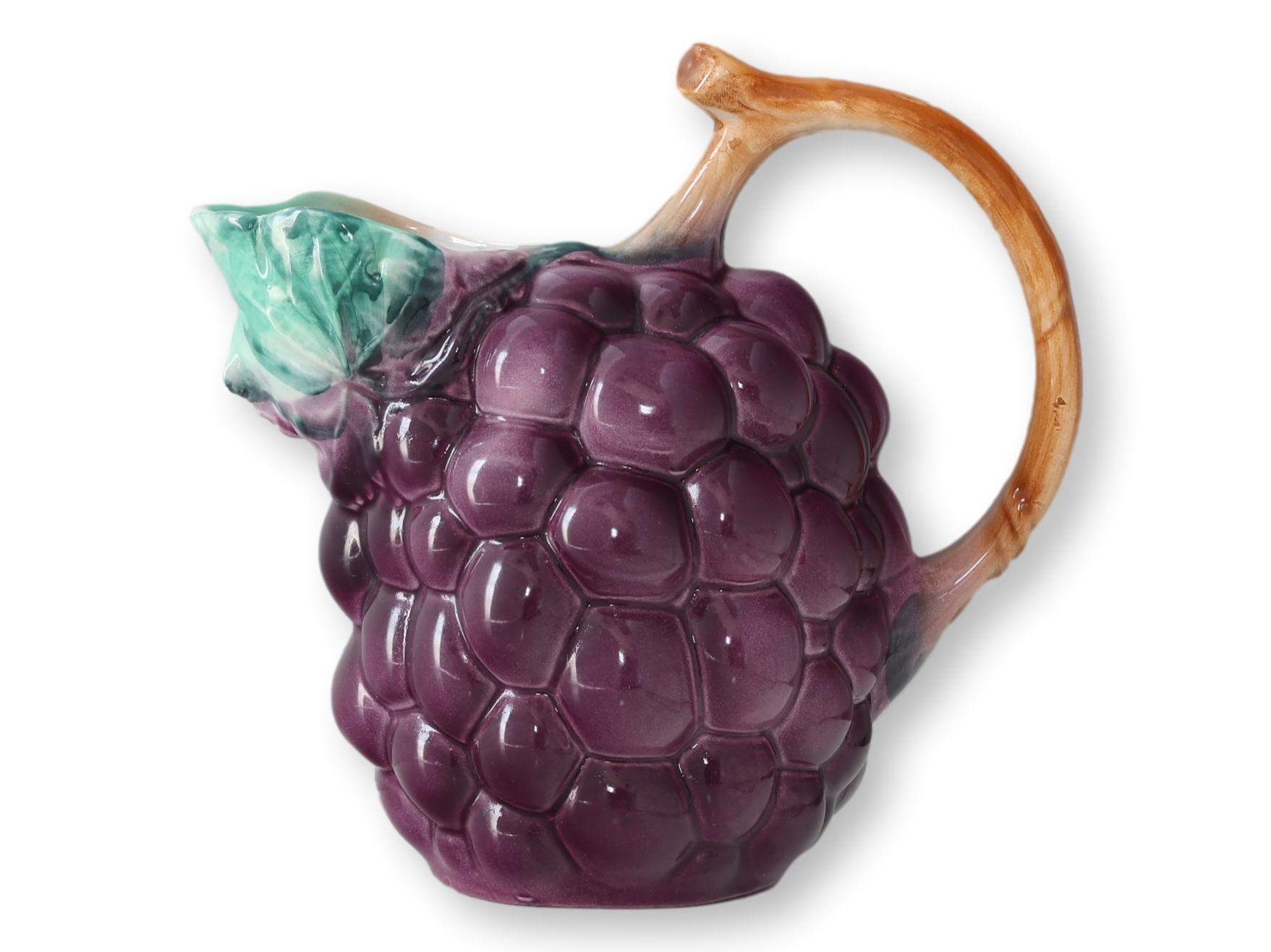 Italian Majolica Grape Cluster Wine Jug~P77719071