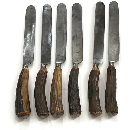 Antique Horn-Handle Dinner Knives, S/6~P77614257