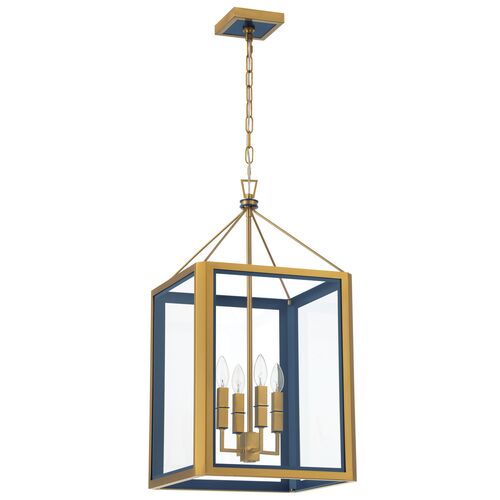 Libby Langdon Herrick 4-Light Chandelier, Luxe Gold/Navy Libby Langdon Herrick 4-Light Chandelier, Luxe Gold/Navy