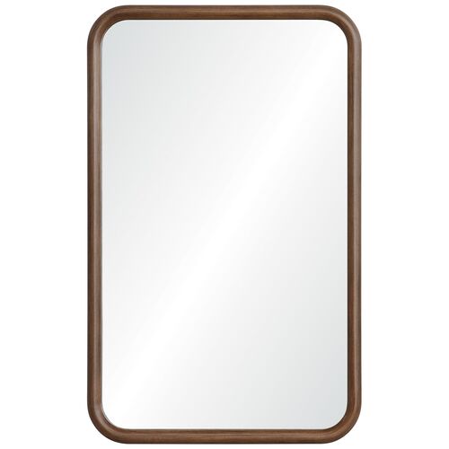 Mythrin Soft Rounded Wall Mirror, Walnut Mythrin Soft Rounded Wall Mirror, Walnut