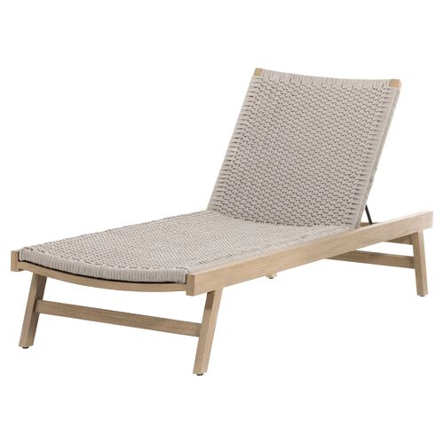 Wilder Rope Outdoor Chaise, Washed Brown~P77628207