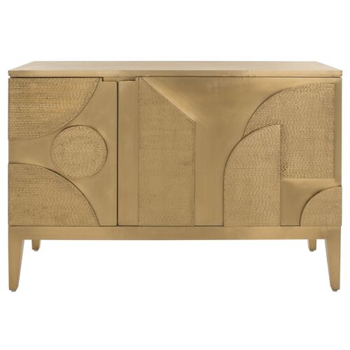 Octavian Brass Covered Sideboard, Gold Octavian Brass Covered Sideboard, Gold