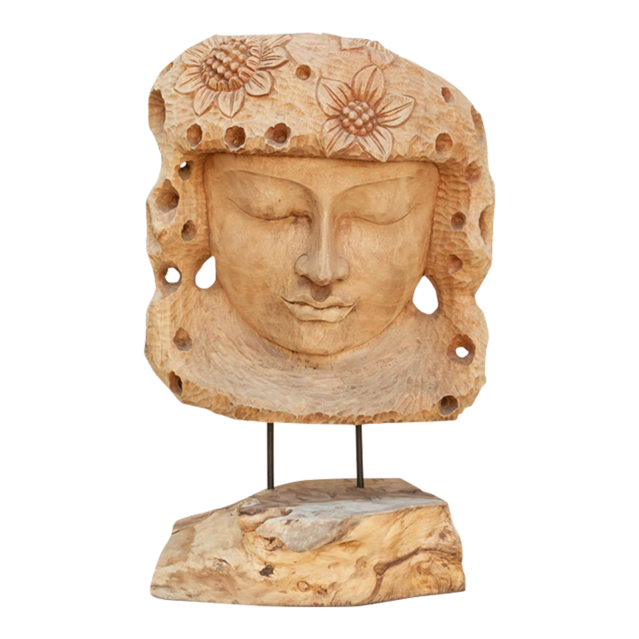 Lovely Carved Oversized Teak Buddha~P77701982