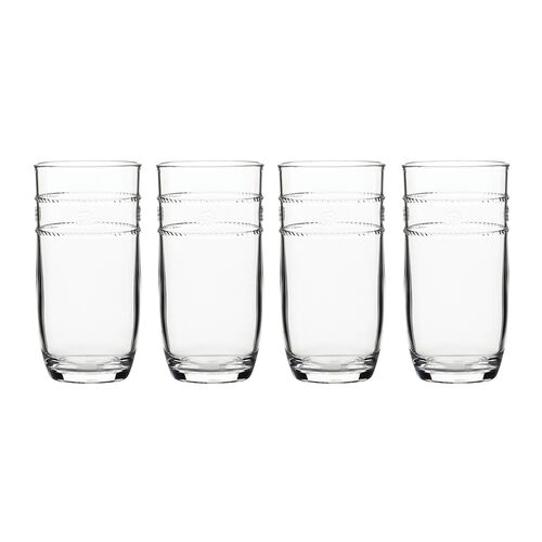 S/4 Isabella Acrylic Large Tumblers, Clear