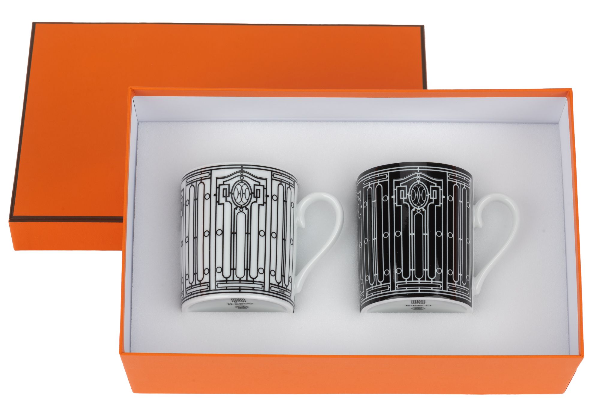 Hermès New Set Of 2 Art Deco Mugs W/Box~P77684307