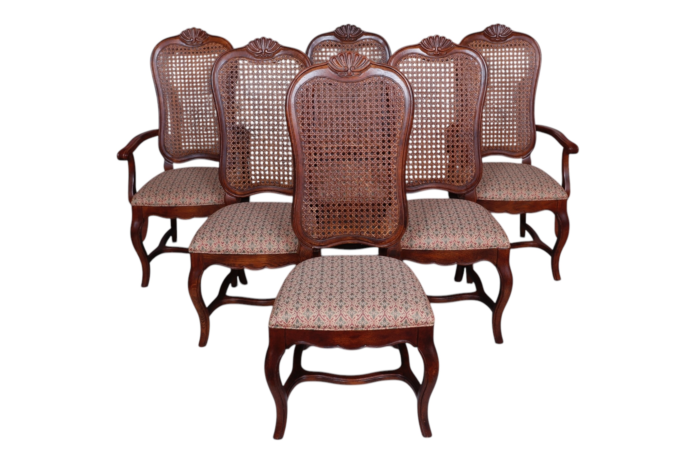 French Country Caned Dining Chairs, S/6~P77729009