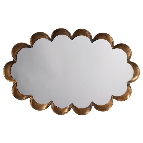 Scalloped Wall Mirror, Gold~P61297876