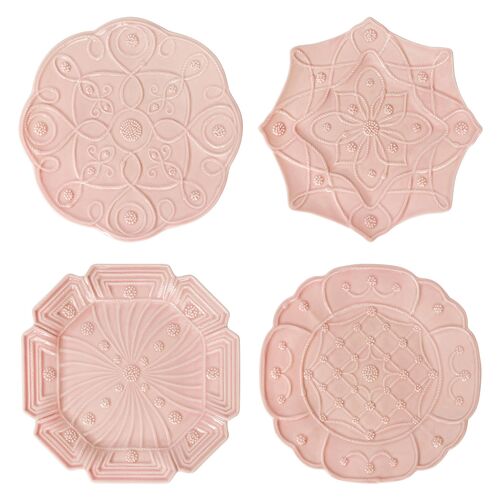 JDM 4-Pc Assorted Salad Plate Set, Blush