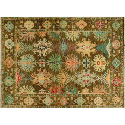 Amadis Hand-Knotted Rug, Charcoal Brown~P77606421