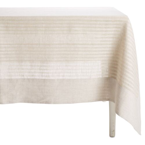Greenwich Wine-Resistant Tablecloth, Beige~P77299874